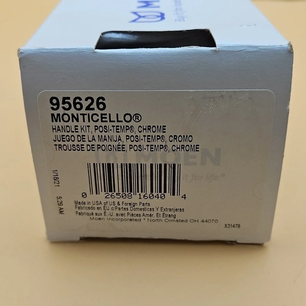 Moen 95626 Chrome Single Handle Kit Monticello Brand New Open Box